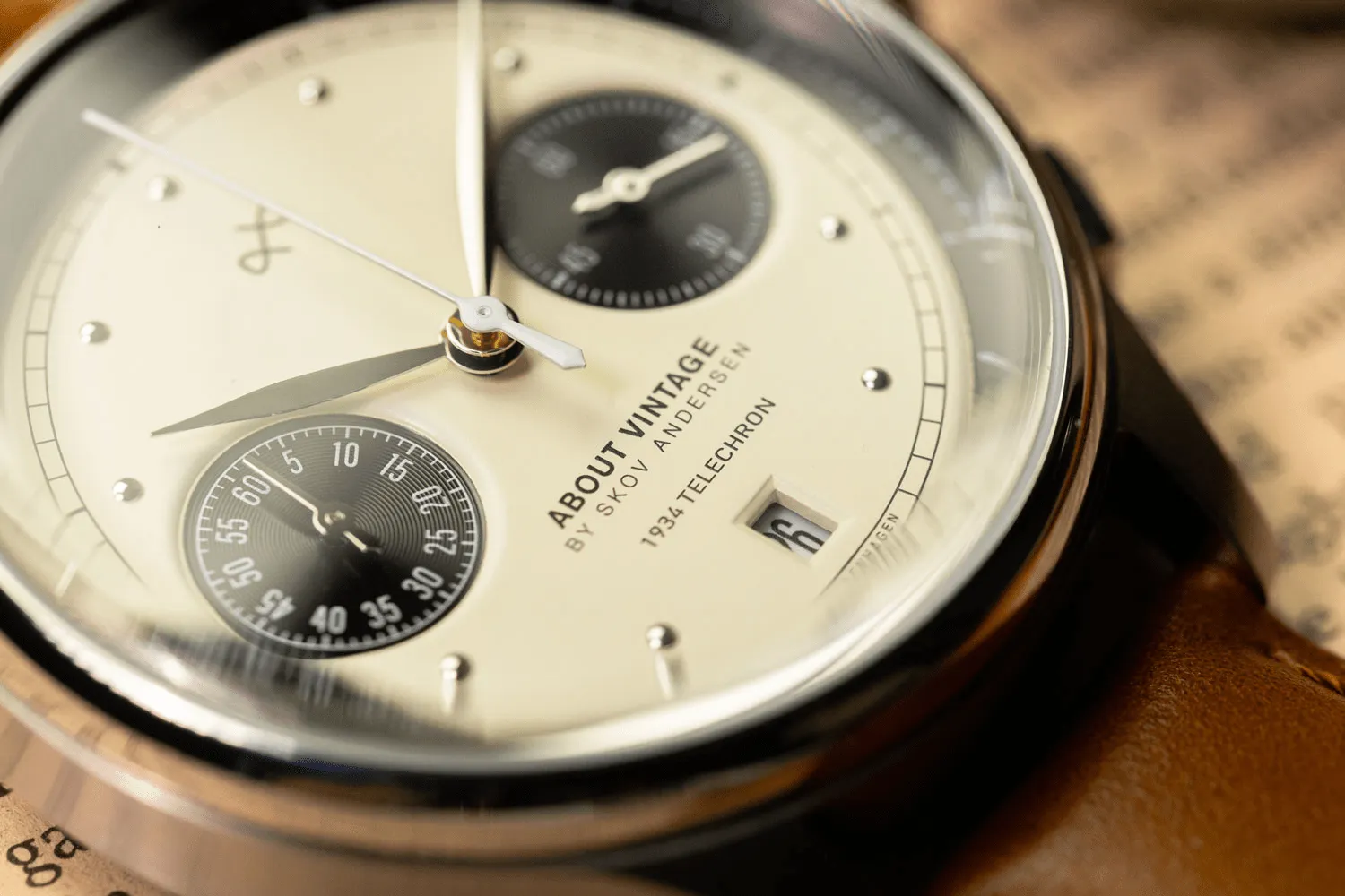 1934 Telechron. Steel / Off White & Black