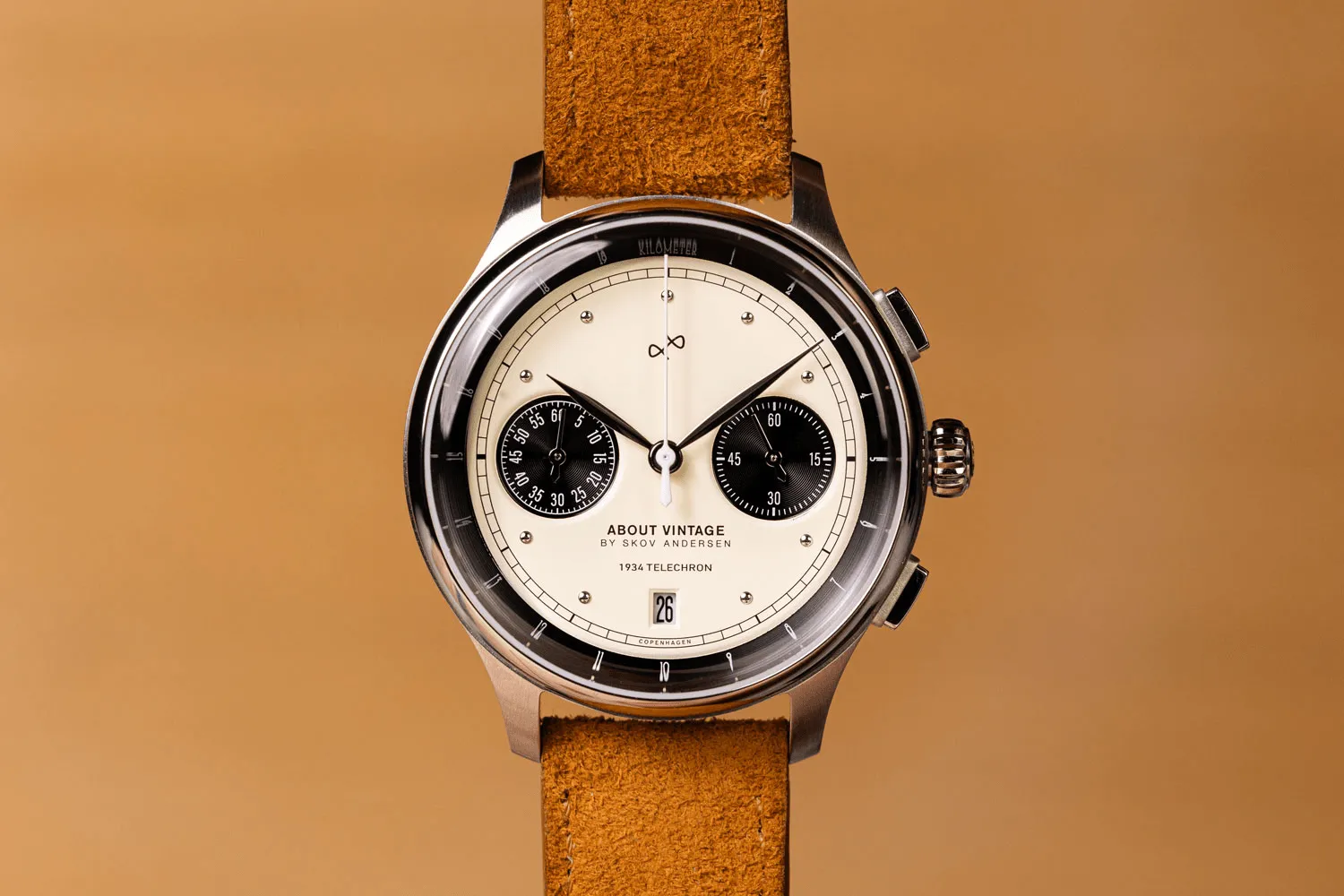 1934 Telechron. Steel / Off White & Black