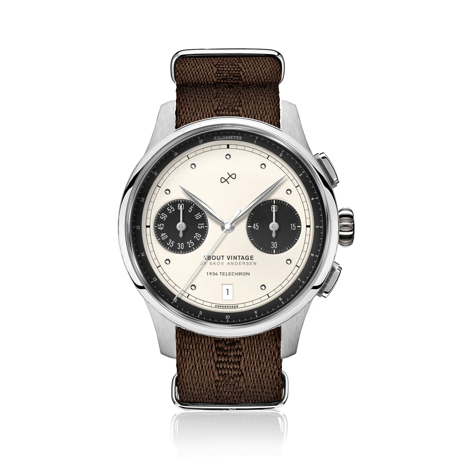 1934 Telechron. Steel / Off White & Black