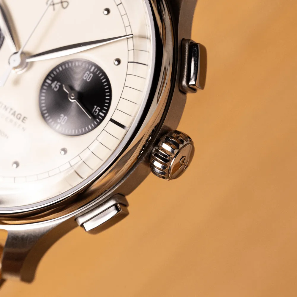 1934 Telechron. Steel / Off White & Black