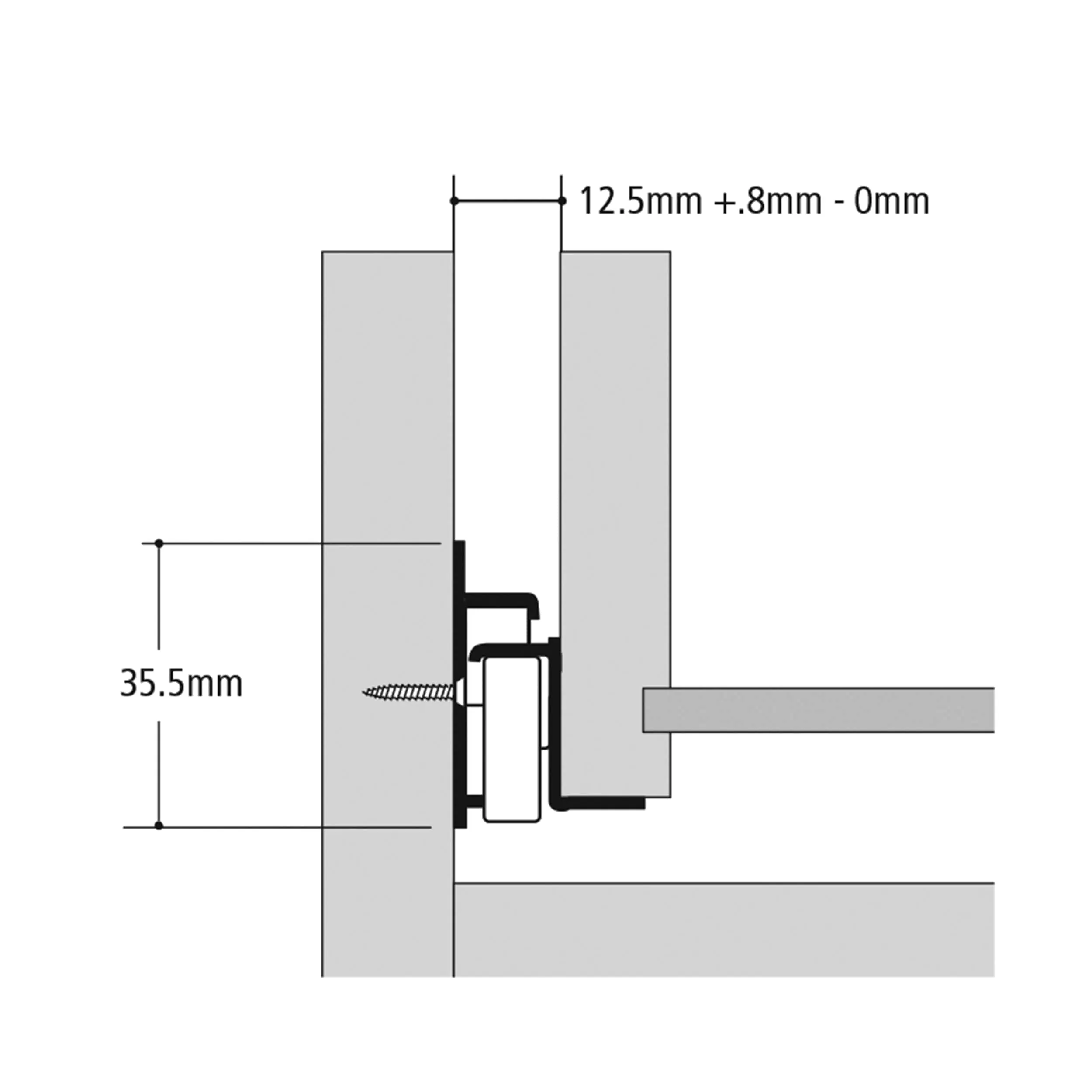 3/4-Extension Self-Close White Epoxy Coated Euro Drawer Slides - Model KV 1805 - Pair