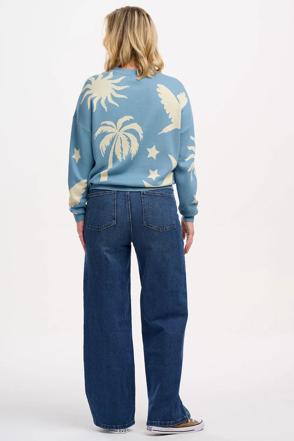Andi Jumper - Blue/Cream. Tropical Nights
