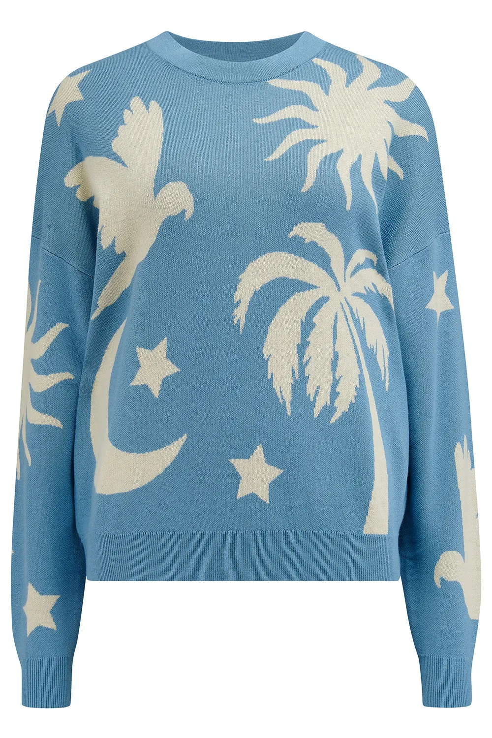 Andi Jumper - Blue/Cream. Tropical Nights