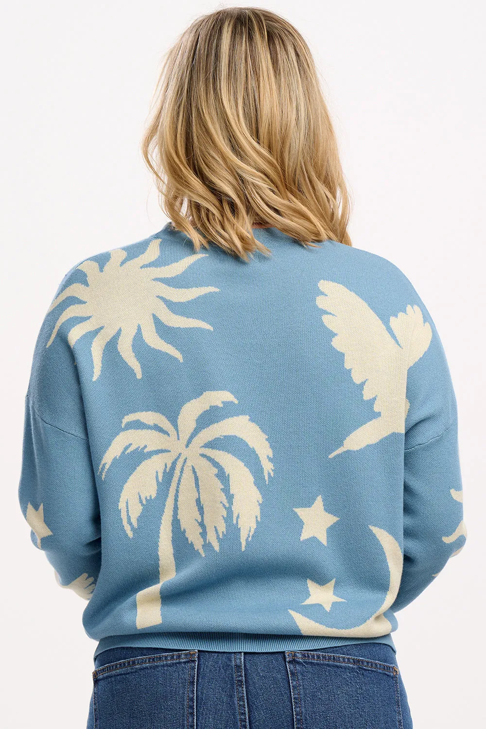 Andi Jumper - Blue/Cream. Tropical Nights
