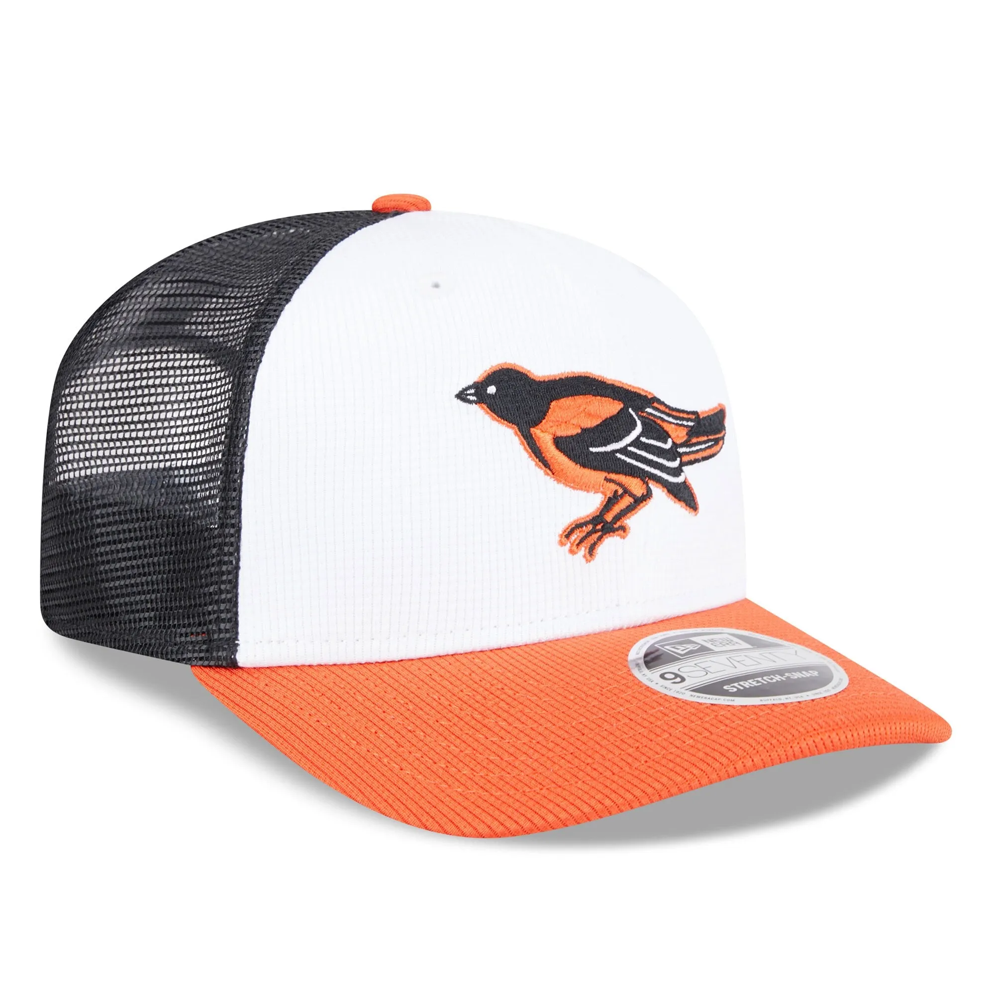 Baltimore Orioles New Era White Batting Practice 9SEVENTY Trucker Hat