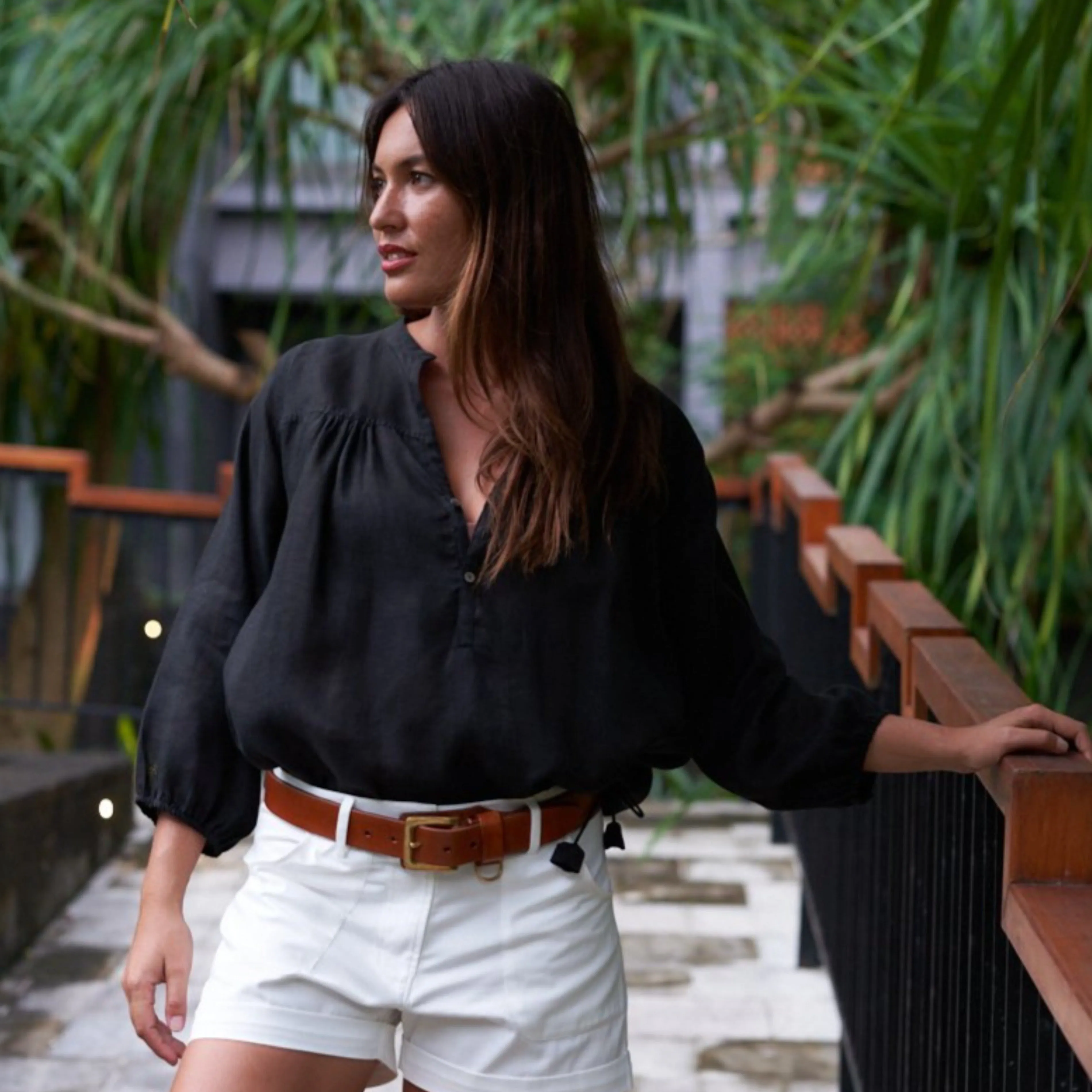 BKLN TOP - Linen | Black