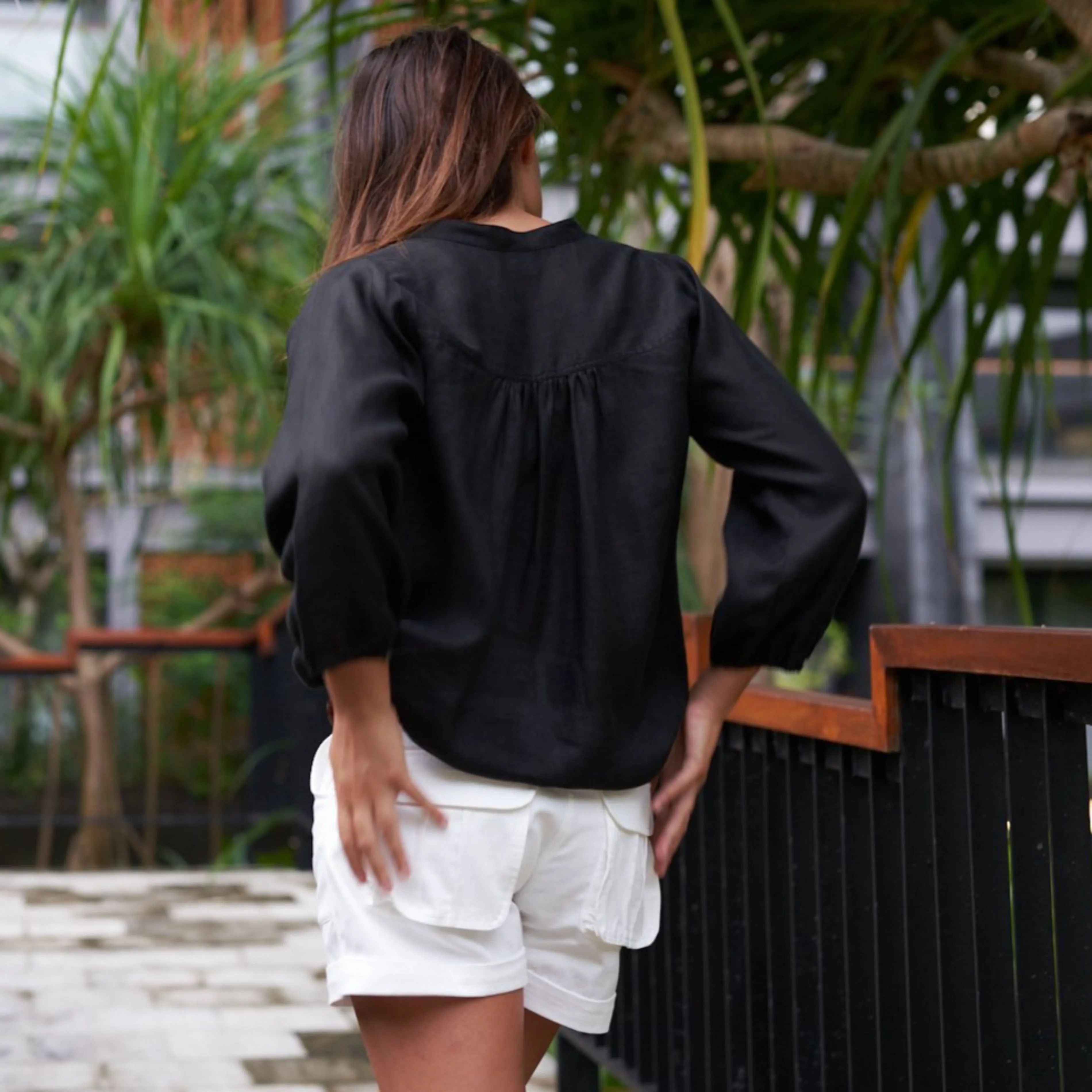 BKLN TOP - Linen | Black