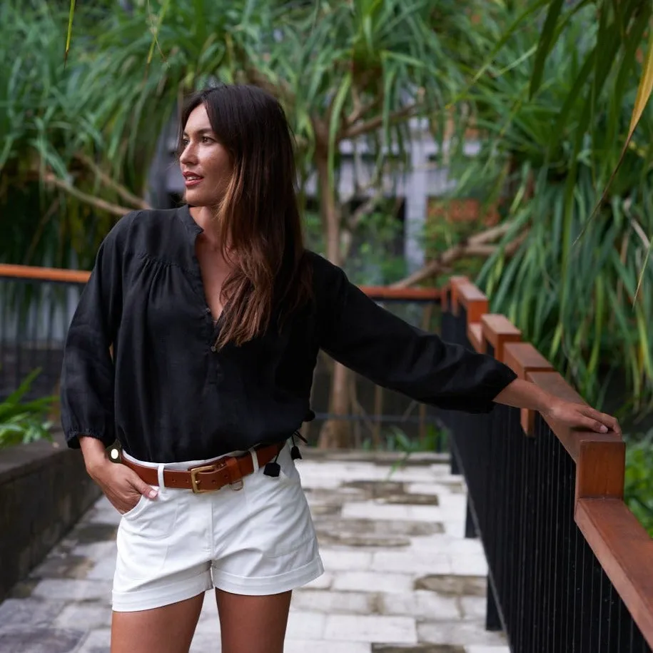 BKLN TOP - Linen | Black