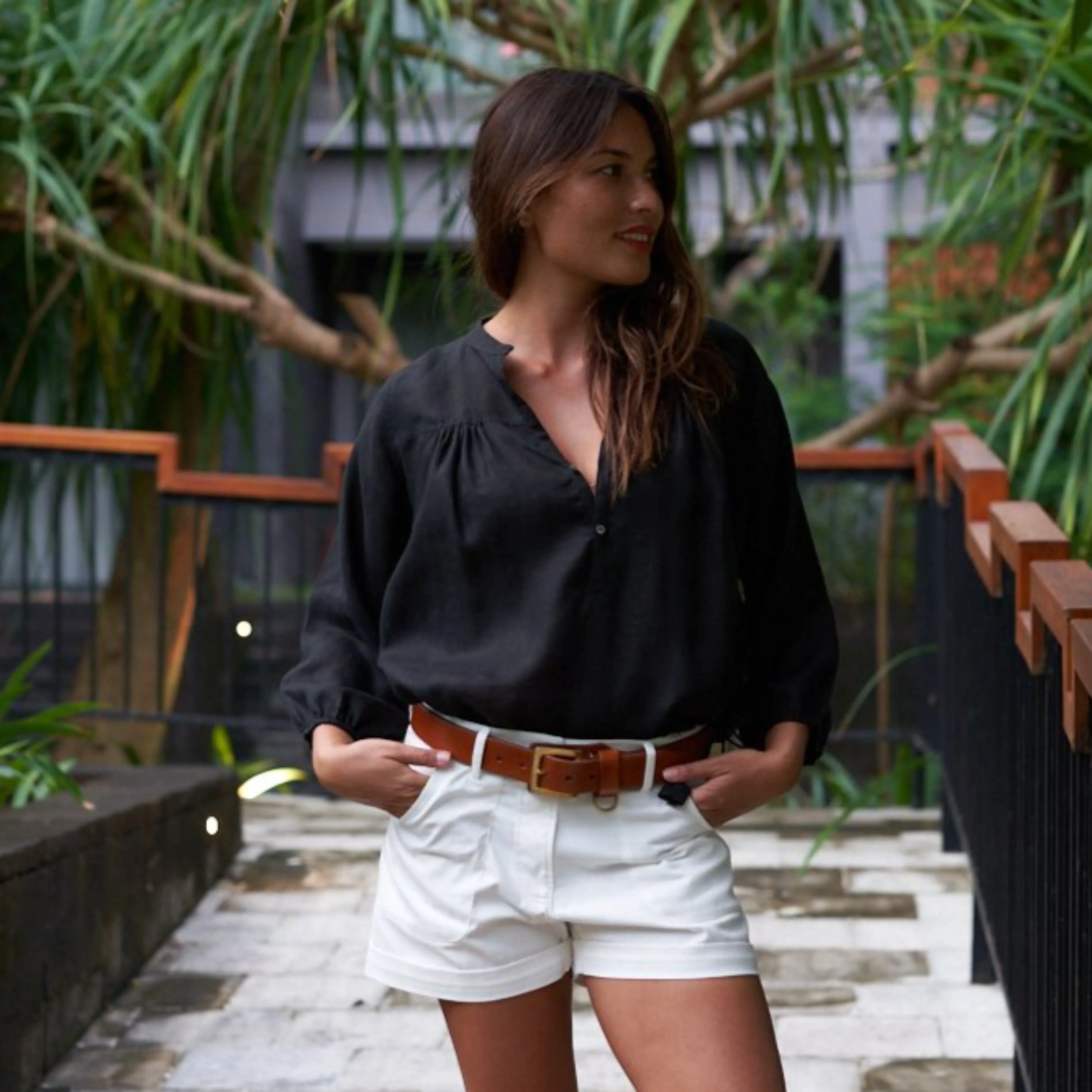 BKLN TOP - Linen | Black