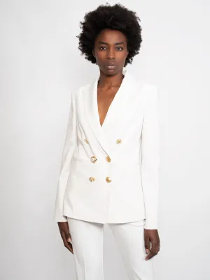 Blazer with White Jewel Buttons