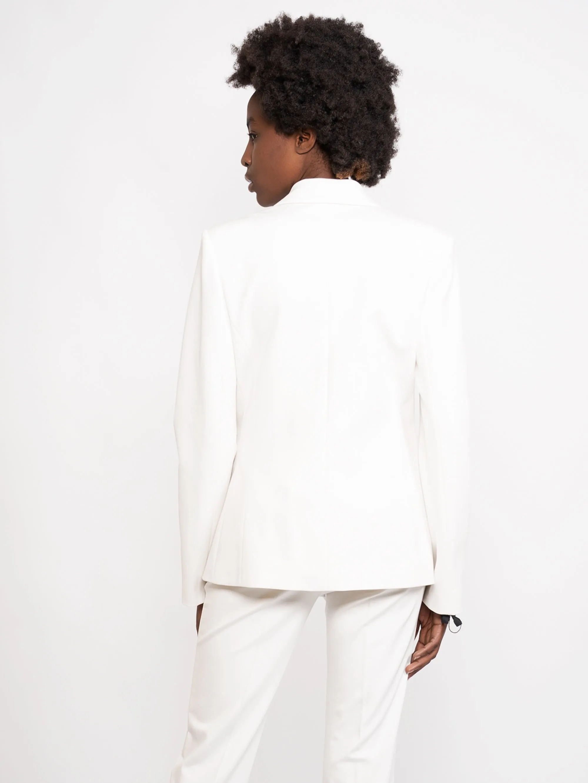 Blazer with White Jewel Buttons