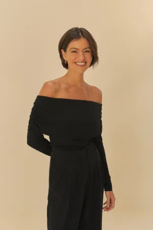 Blusa Ombro a Ombro ML Rib