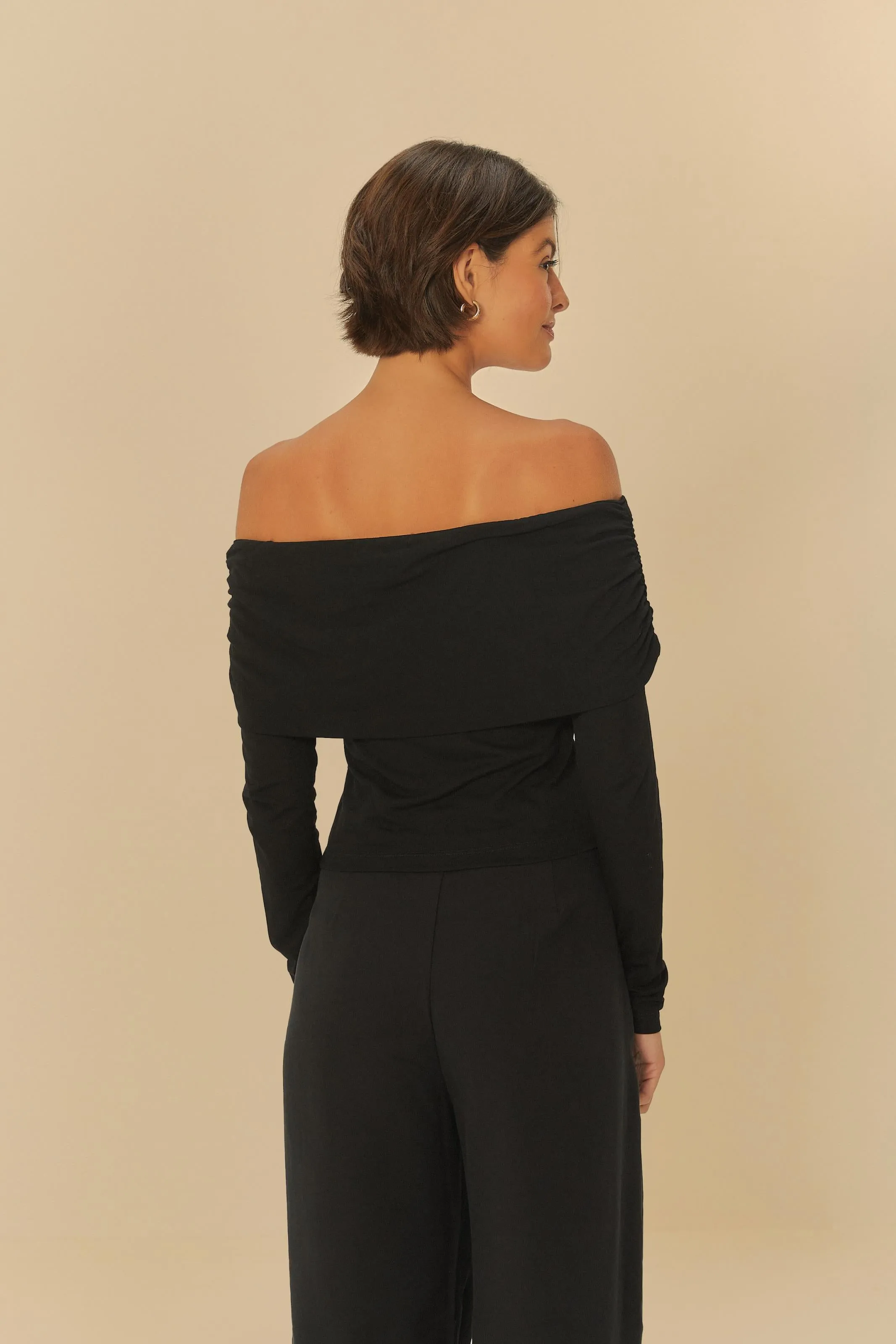 Blusa Ombro a Ombro ML Rib
