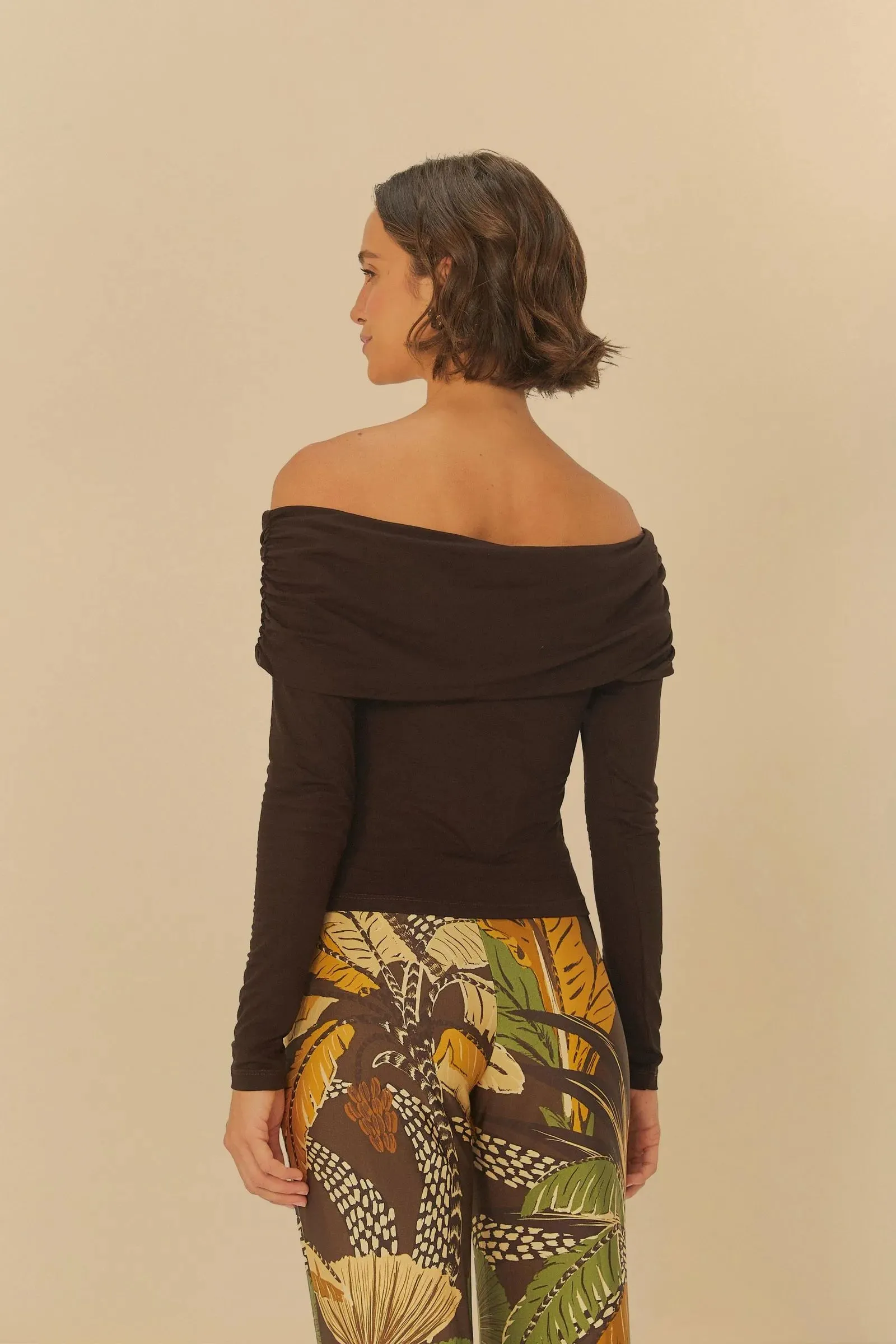 Blusa Ombro a Ombro ML Rib