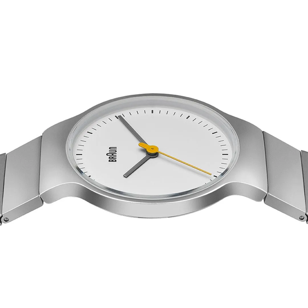 BN0211 Braun ladies classic slim watch - white dial and stainless steel bracelet