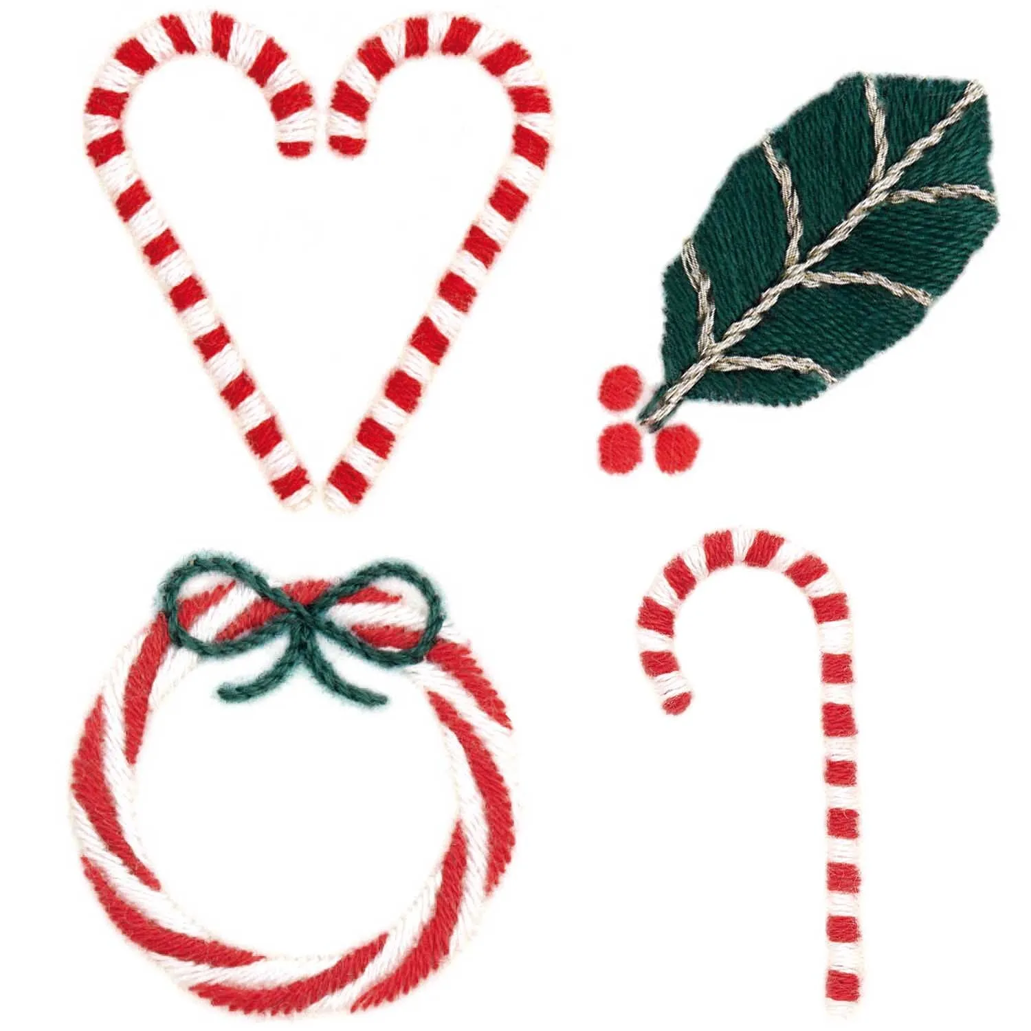 Candy Canes Stick and Stitch Embroidery Kit