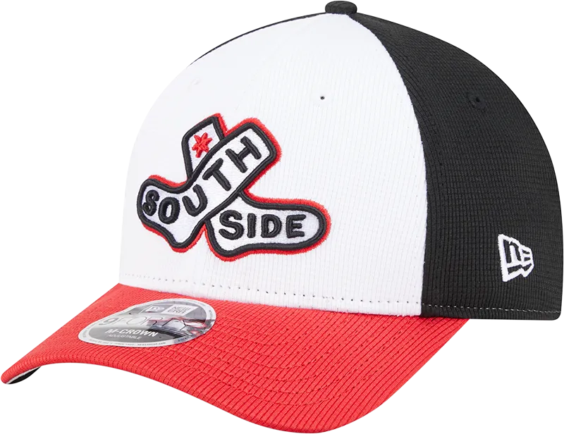 Chicago White Sox New Era Black/Red 2025 City Connect Batting Practice M-Crown 9FORTY Adjustable Hat