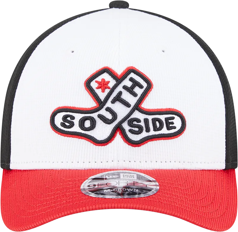 Chicago White Sox New Era Black/Red 2025 City Connect Batting Practice M-Crown 9FORTY Adjustable Hat