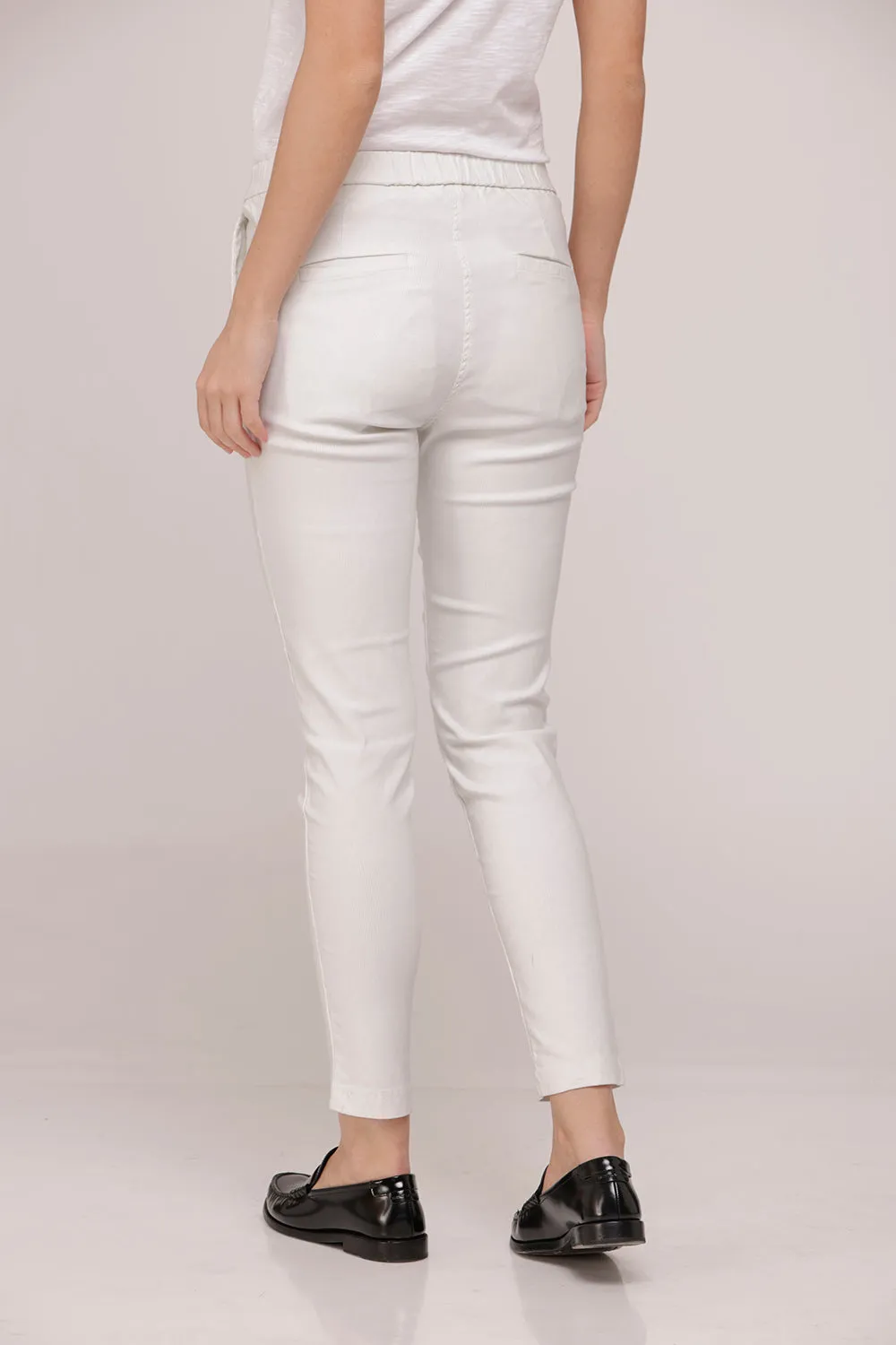 Classic White With Beige Stripes Pants