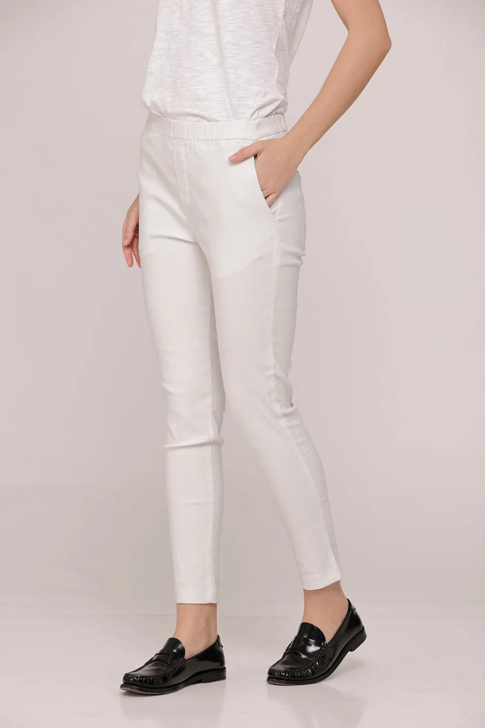 Classic White With Beige Stripes Pants