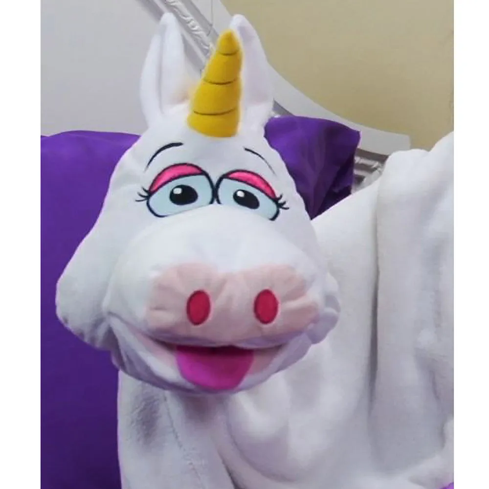 Cuddleuppets Magical Unicorn 2-in-1 Plush Puppet & Blanket - White-Purple