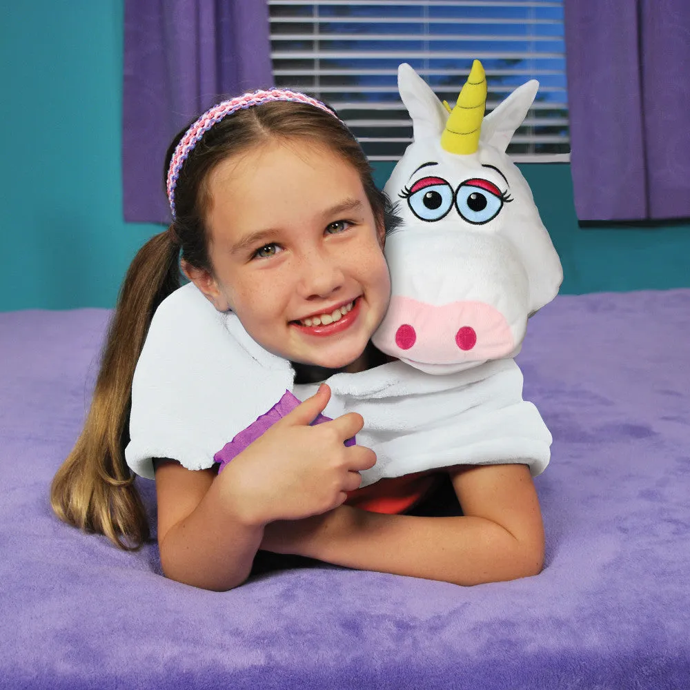 Cuddleuppets Magical Unicorn 2-in-1 Plush Puppet & Blanket - White-Purple