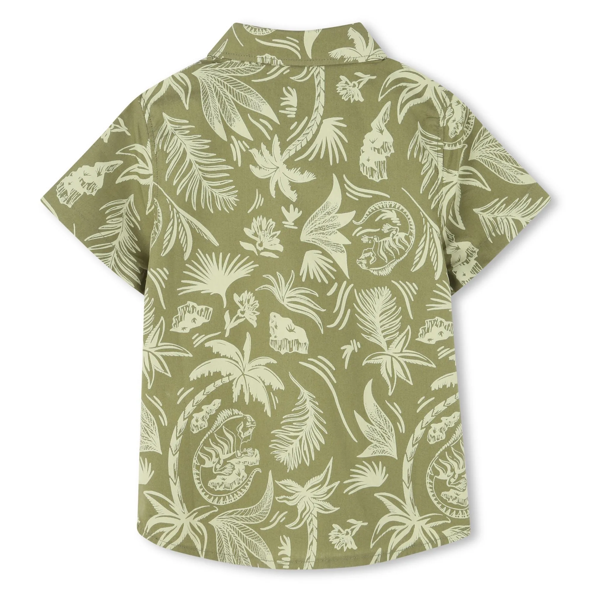 Dark Green Short Sleeve Palm Shirt