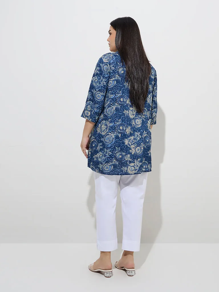 Diza Indigo Fruit Printed Tunic