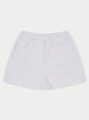 EMBLEM APPLIQUE JERSEY SHORTS - GREY MARL