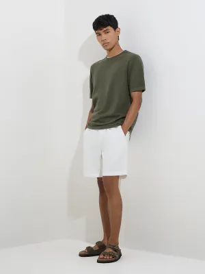 ETA Olive Ribbed-Textured Relaxed-Fit Cotton T-Shirt