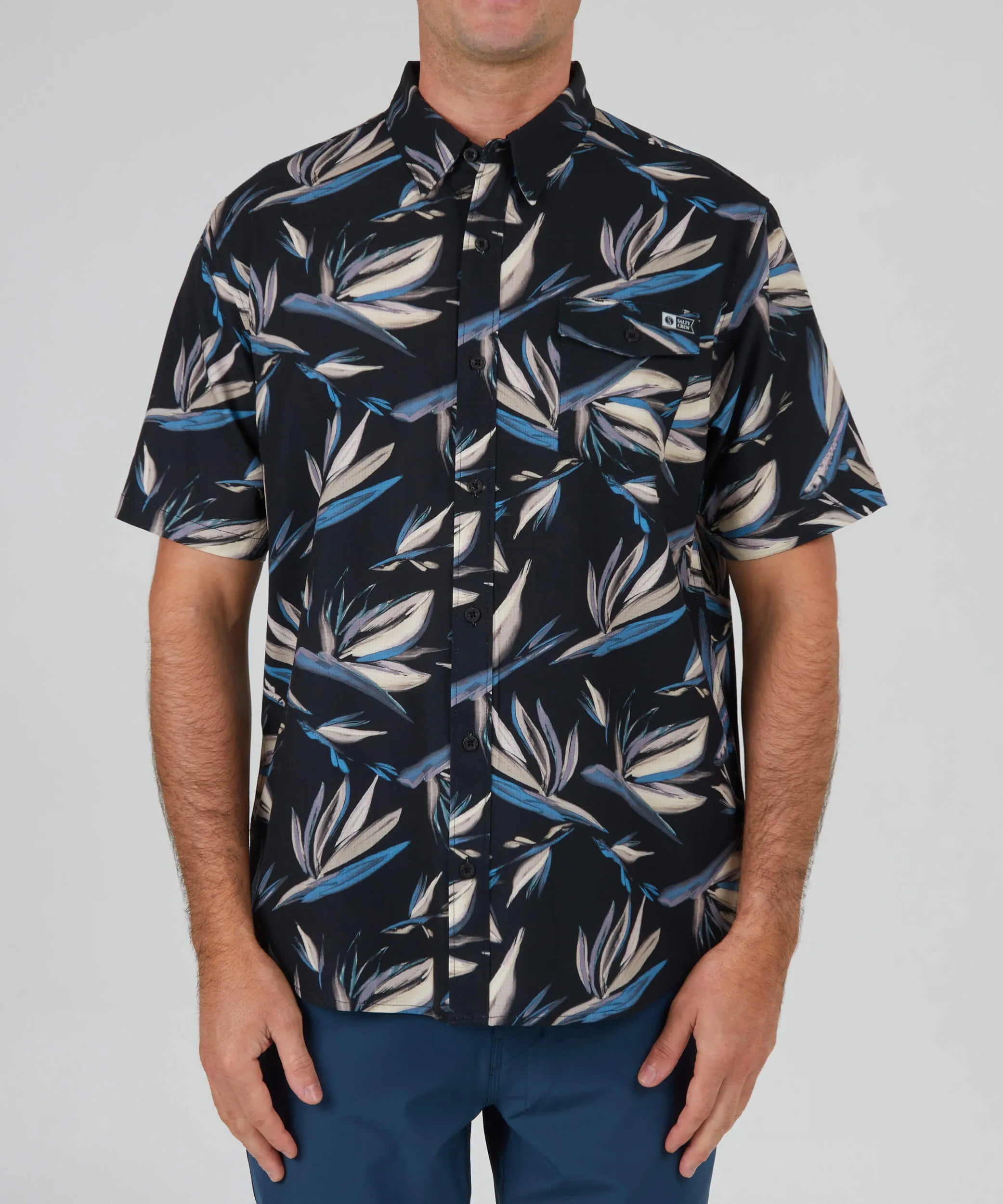 Floral Flyer Ss Tech Woven - Black
