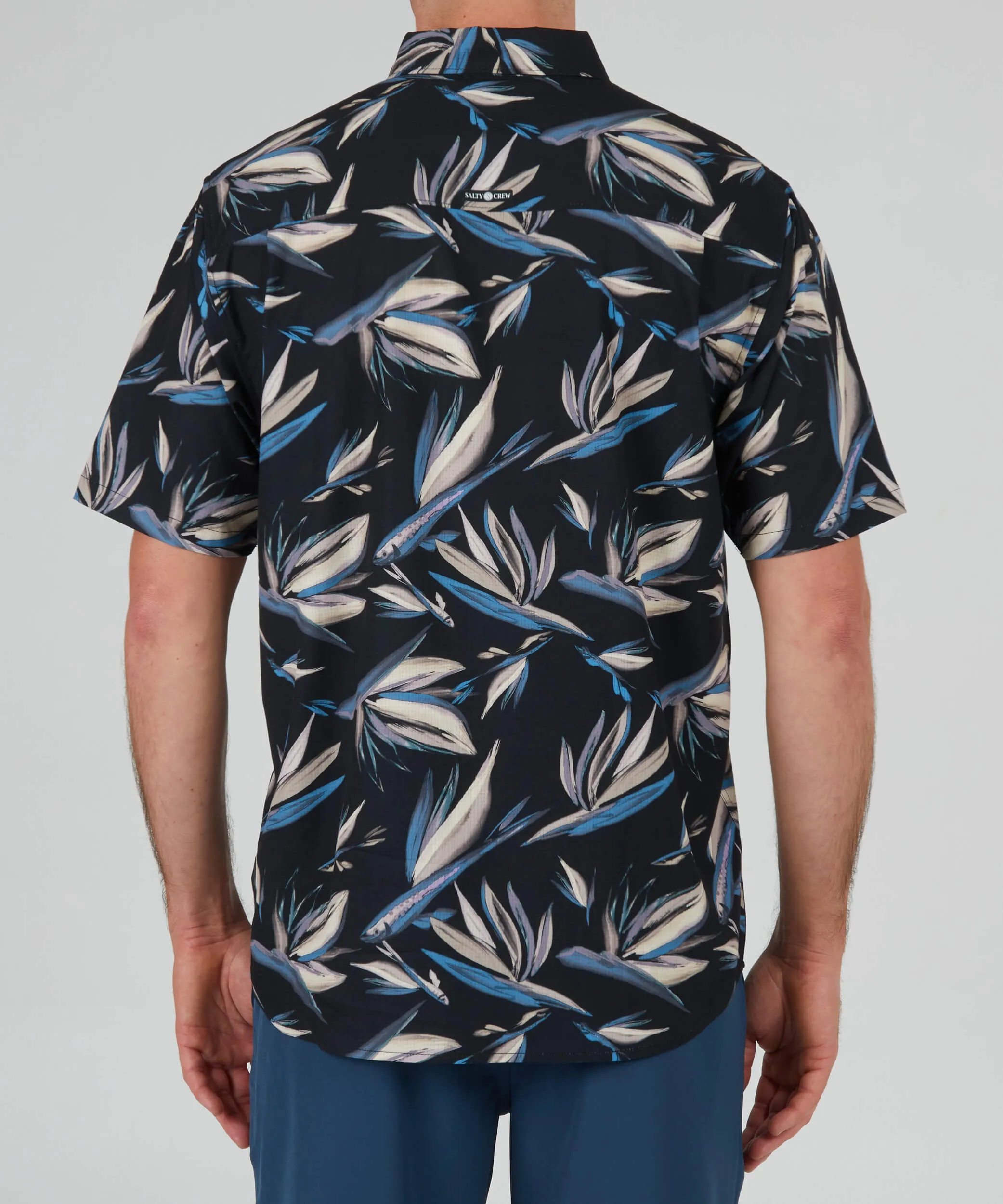 Floral Flyer Ss Tech Woven - Black