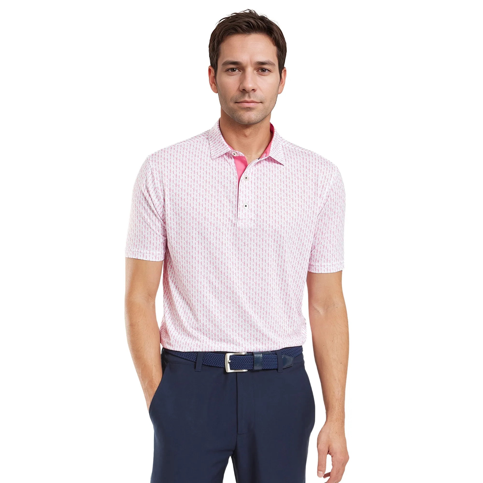 FootJoy Figure Print Lisle Golf Shirt