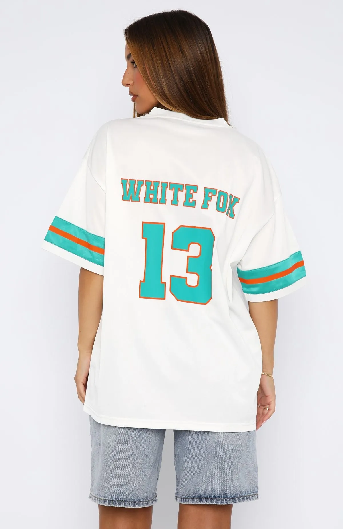 Friday Night Lights Oversized Jersey White/Teal