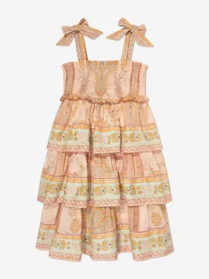 Girls Wylie Tiered Dress in Pink