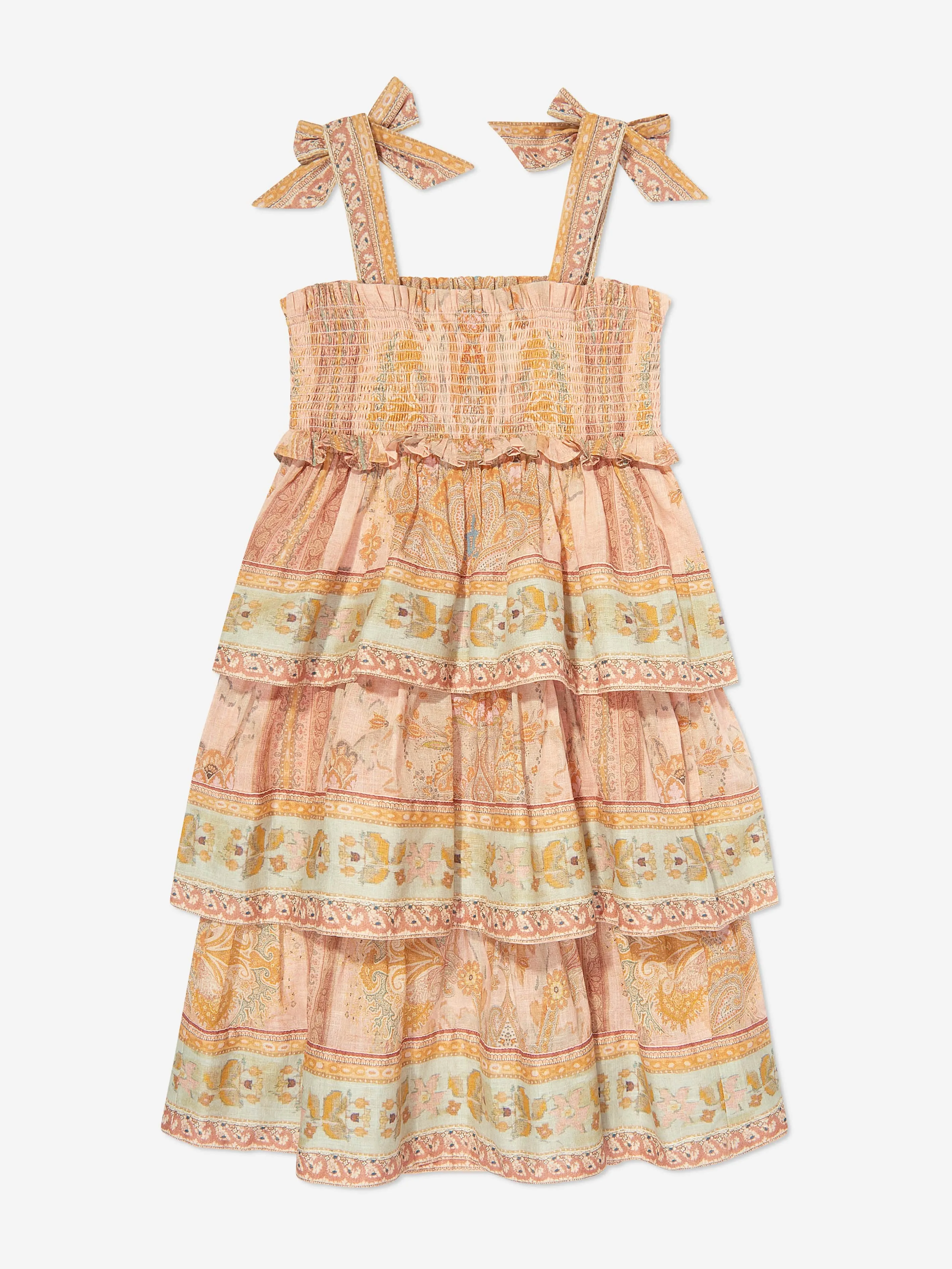 Girls Wylie Tiered Dress in Pink