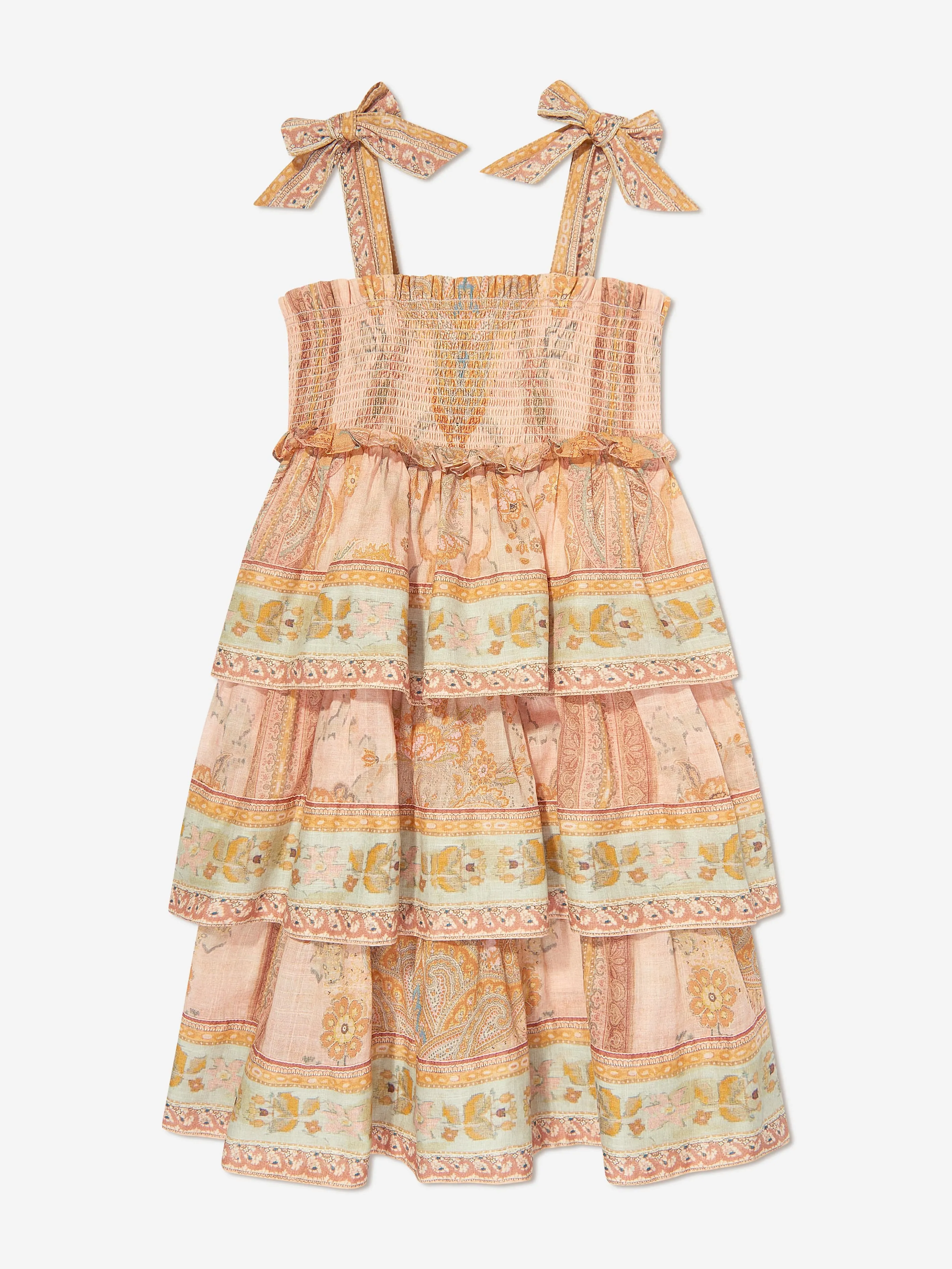 Girls Wylie Tiered Dress in Pink
