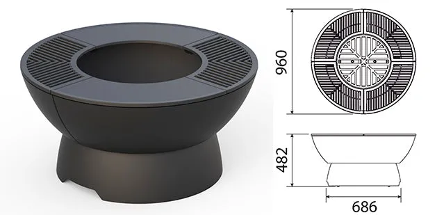 Hearthstone Firepit (includes Grill, Hot Plate and S/S Cover)