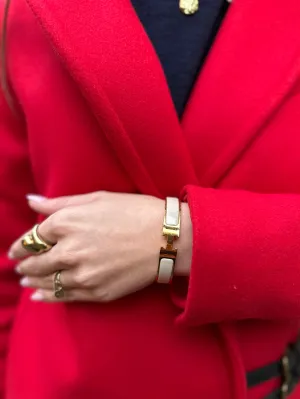 Hermès Off White Enamel H Bracelet