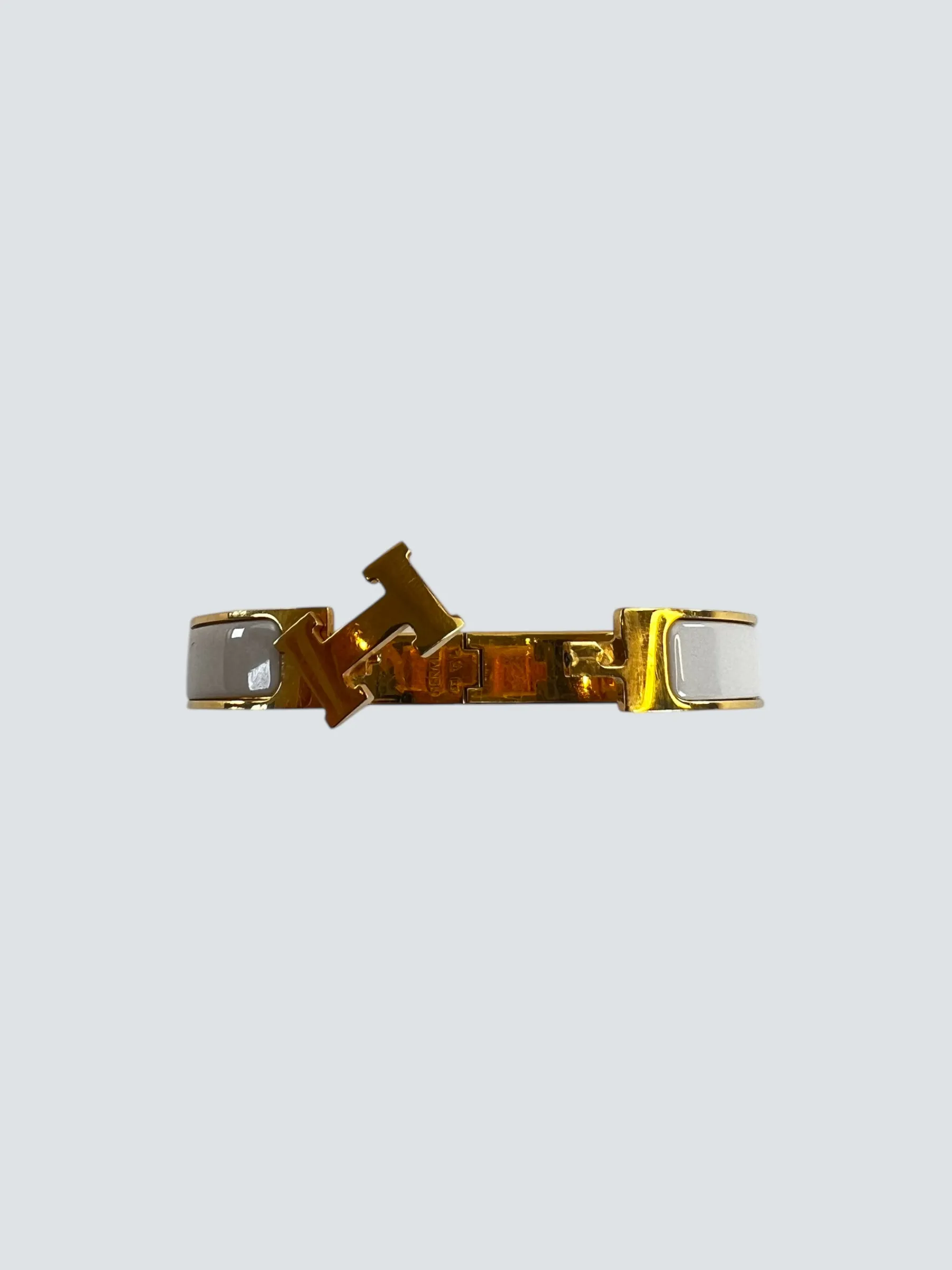 Hermès Off White Enamel H Bracelet