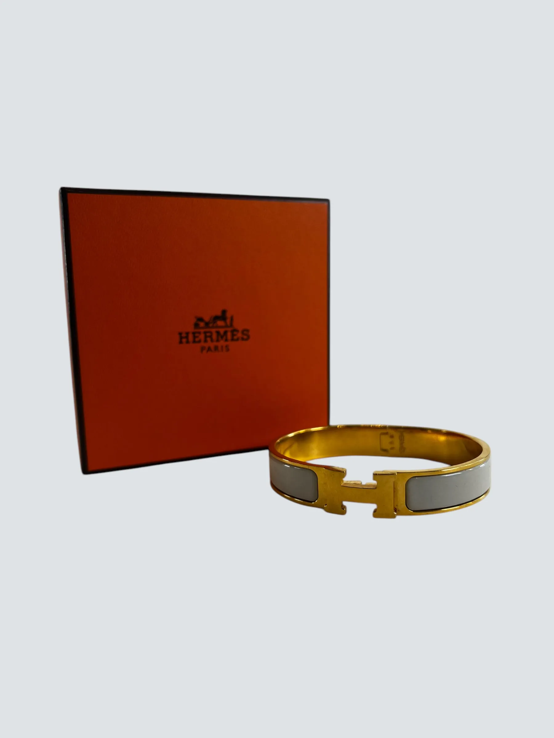 Hermès Off White Enamel H Bracelet