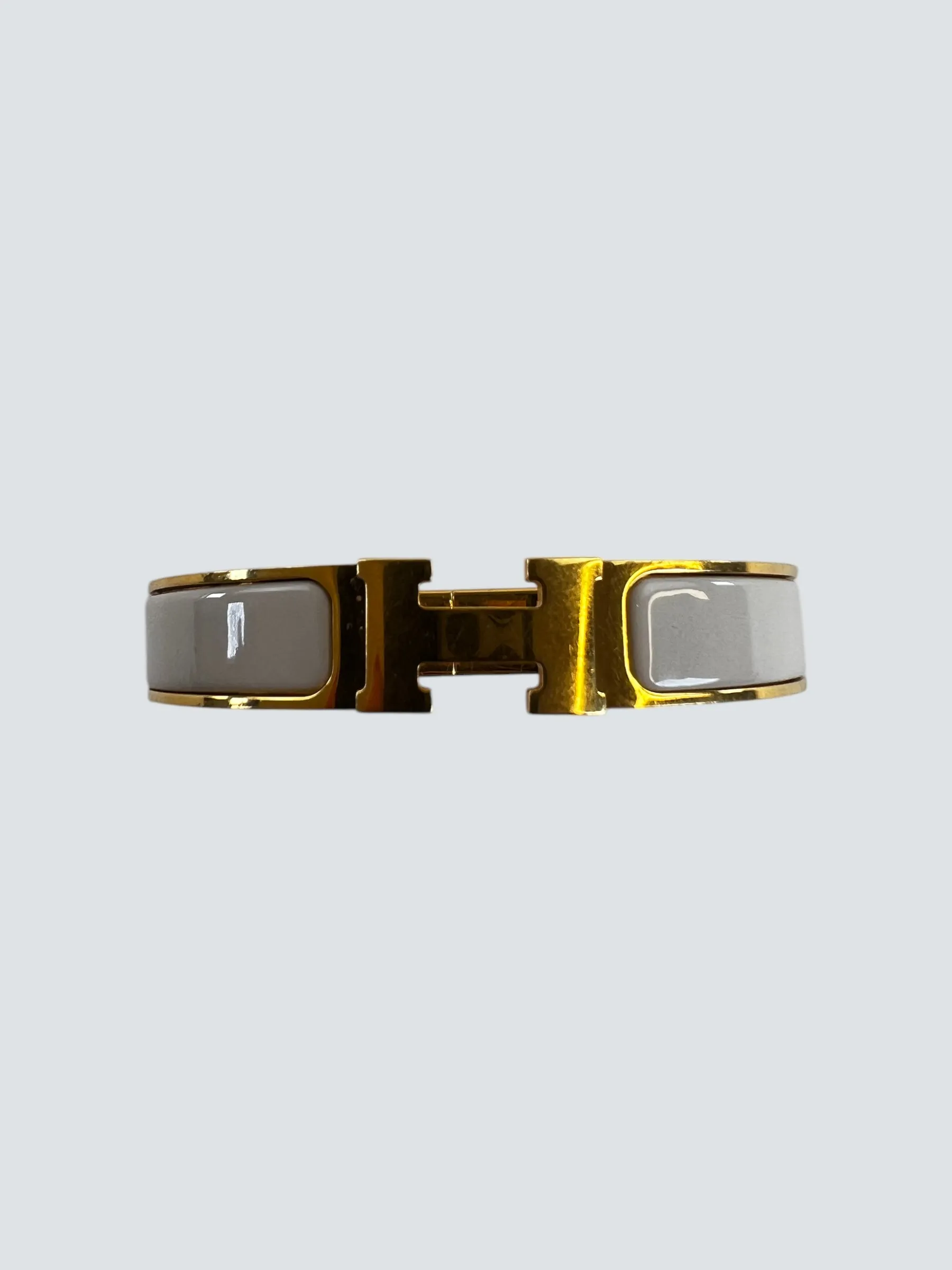Hermès Off White Enamel H Bracelet