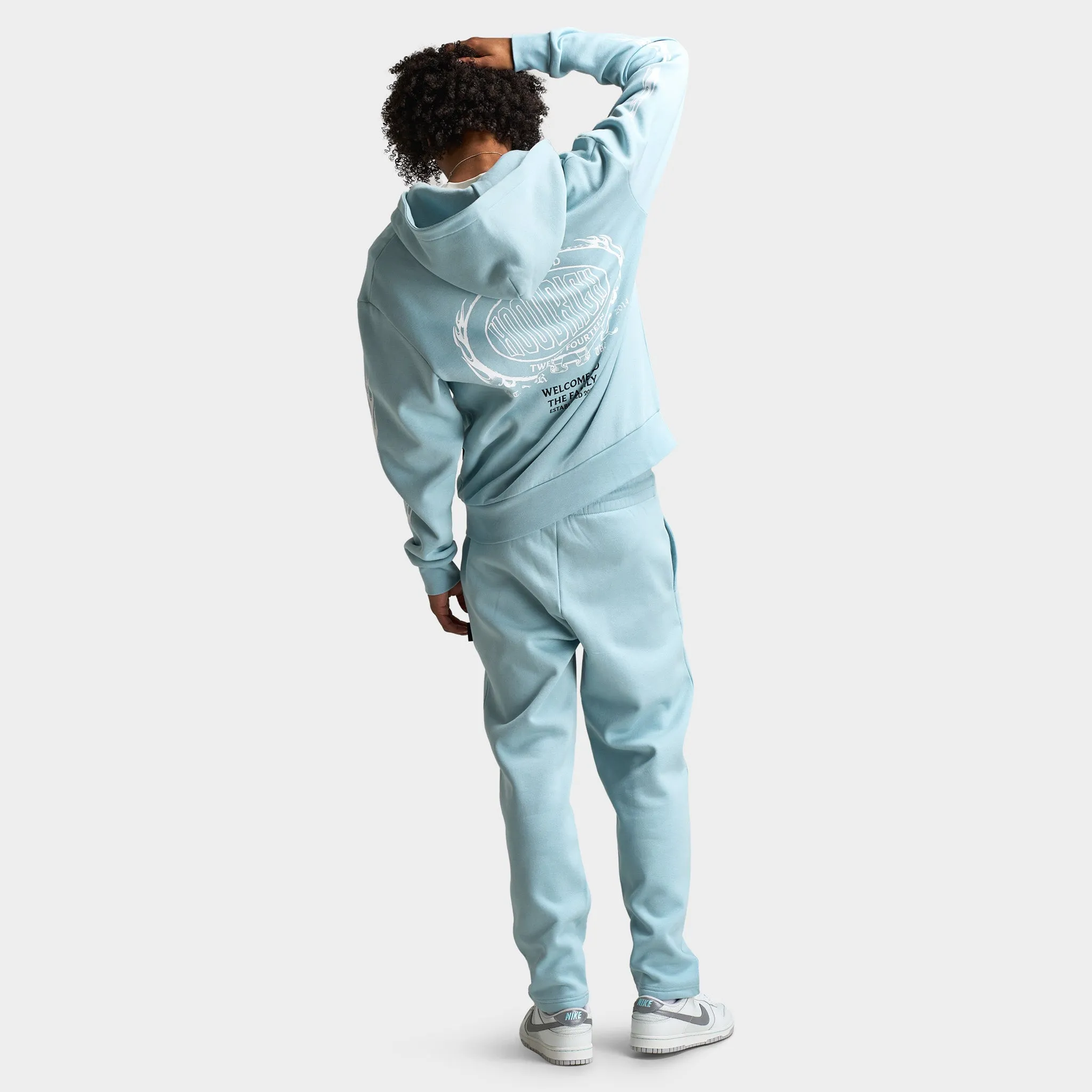 Hoodrich Noir Oversized Full Zip Hoodie Sterling Blue / White - Anthracite