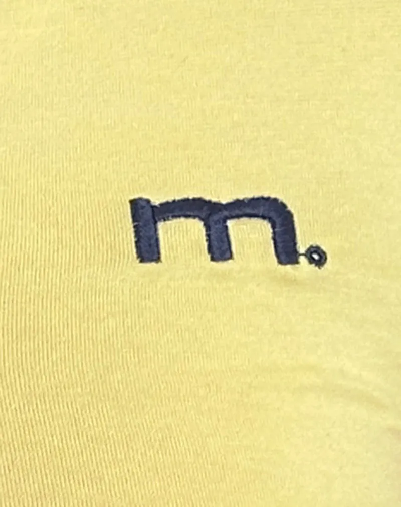 Isda Top in Lemonade with Navy Binding and M Emb