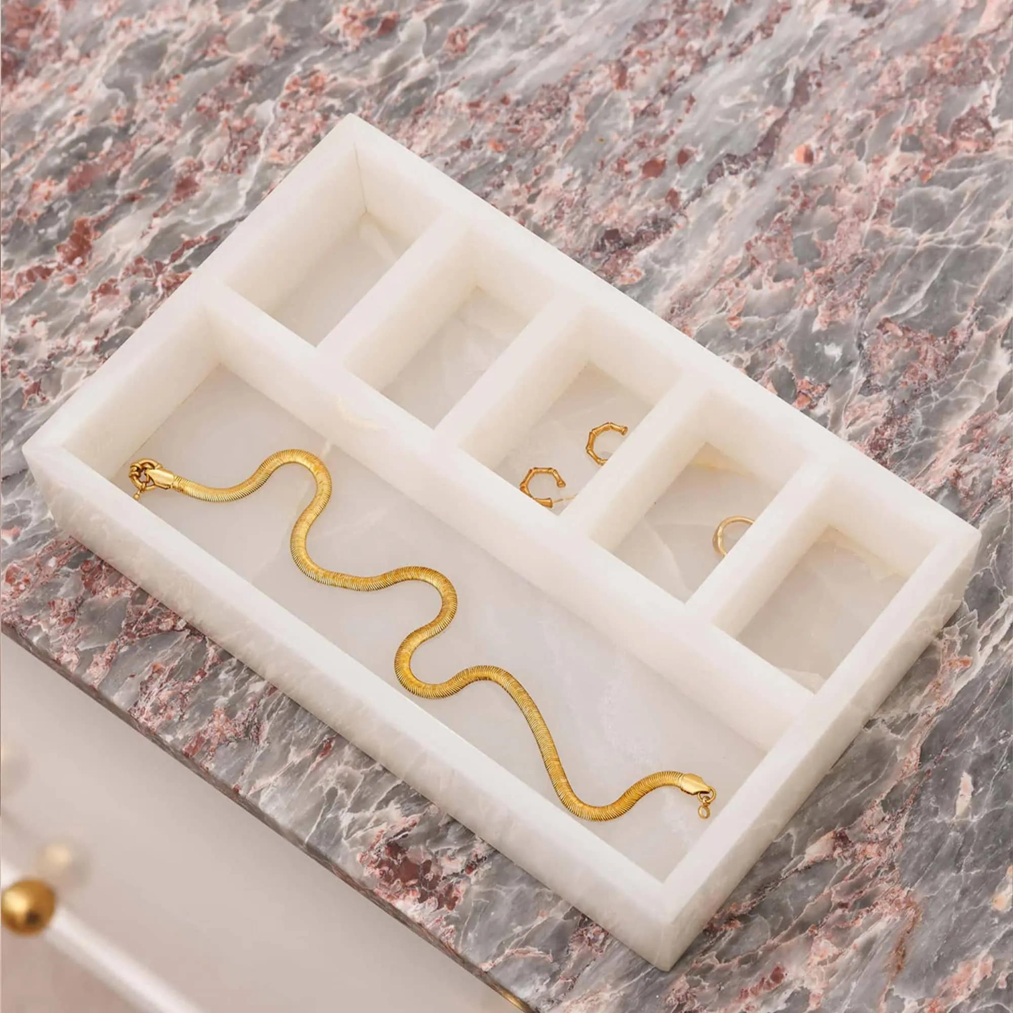 Jewellery Tray - White Onyx