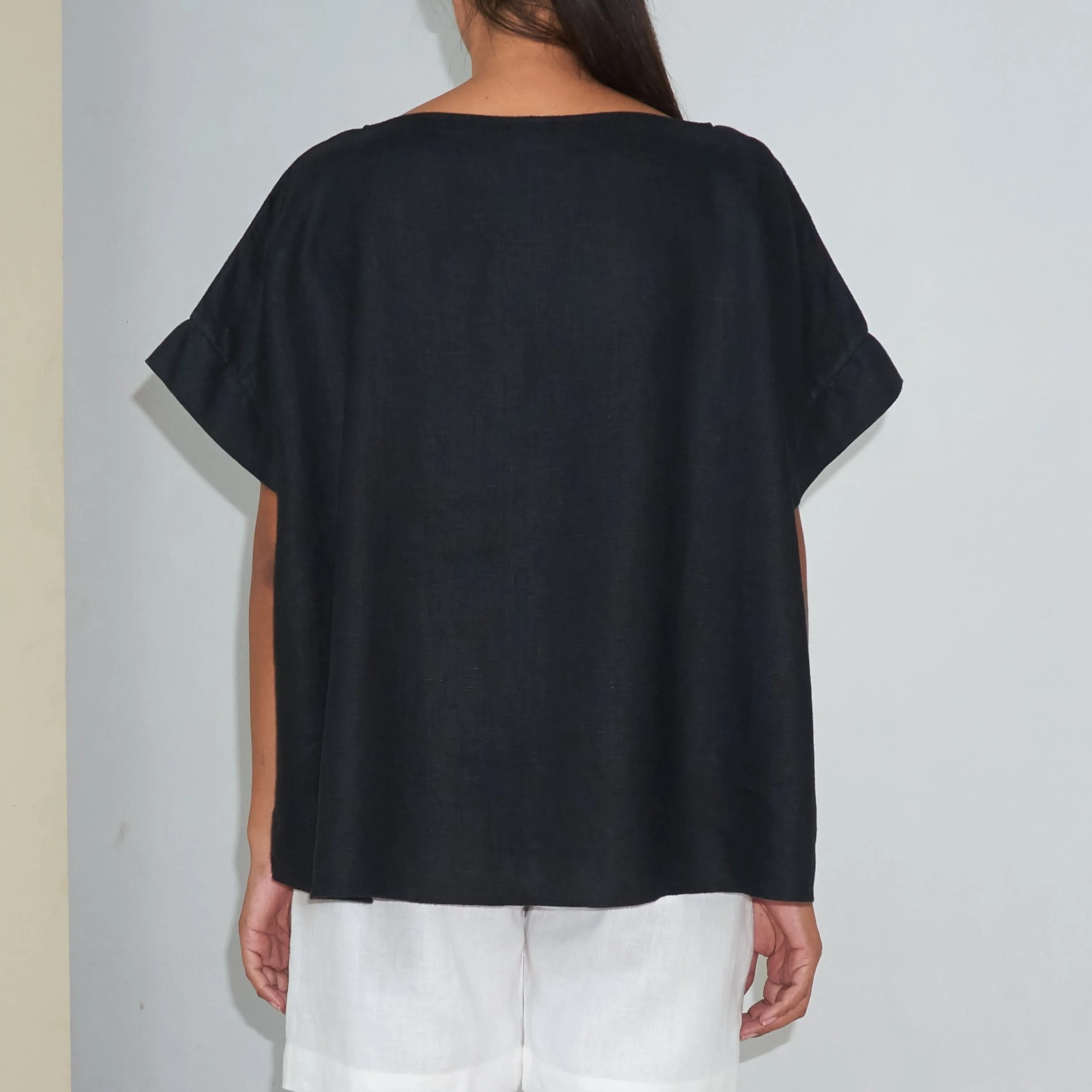 KALI TOP - Linen | Black