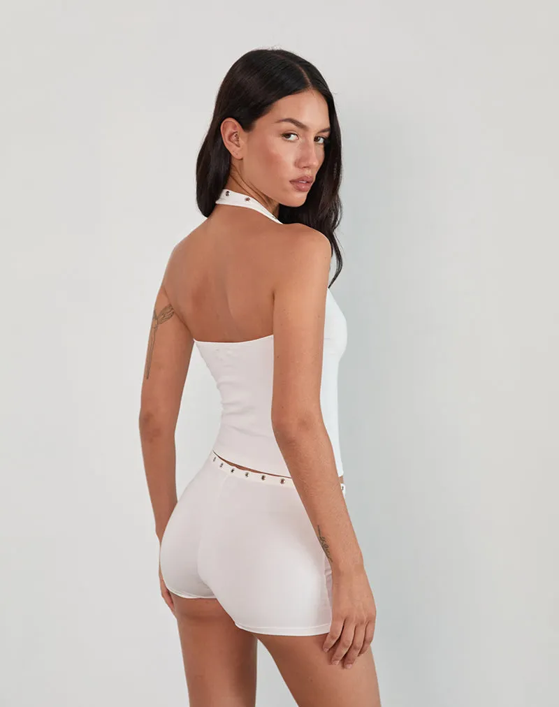 Kento Hot Pant in Ivory with Eyelets