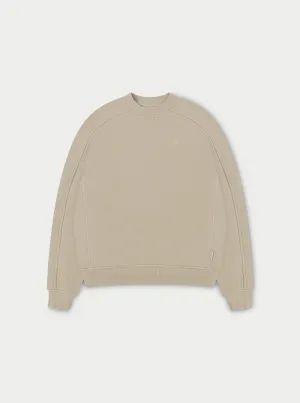 LAUNDERED CLASSICS SEAM DETAIL SWEATSHIRT - BEIGE
