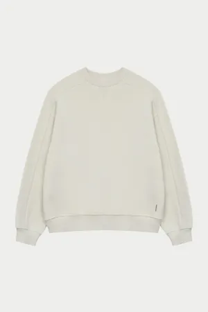 LAUNDERED CLASSICS SEAM DETAIL SWEATSHIRT - ECRU