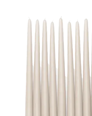 LIGHT BEIGE TAPER CANDLES (SET OF 12)